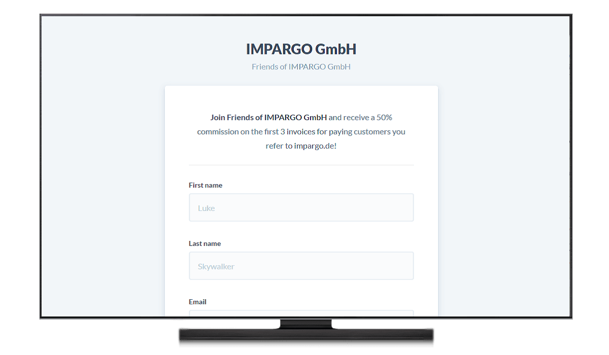 rewardful sign up