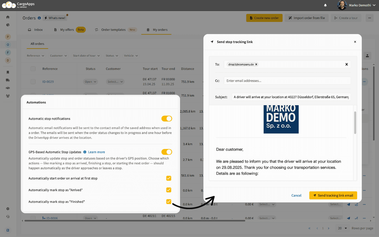 email-notification-automation-impargo-tms