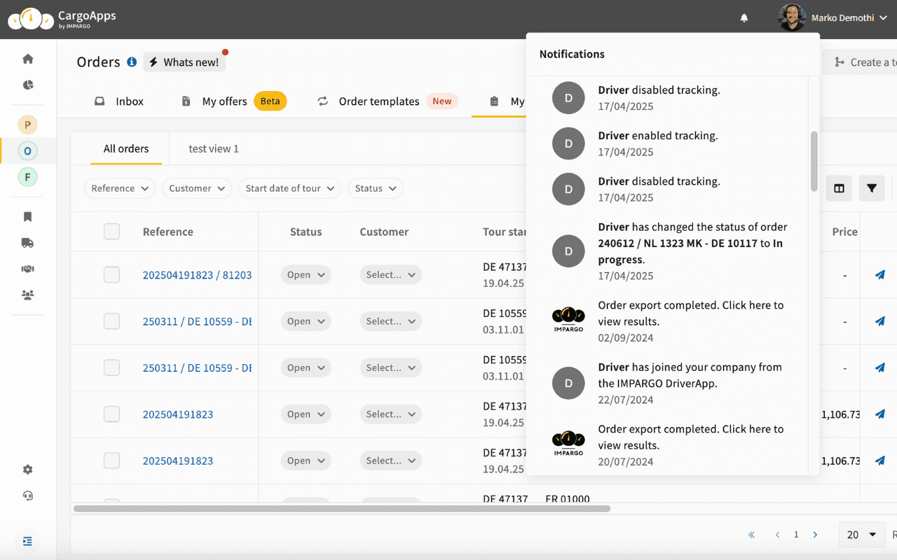 in-app-notification-impargo-tms
