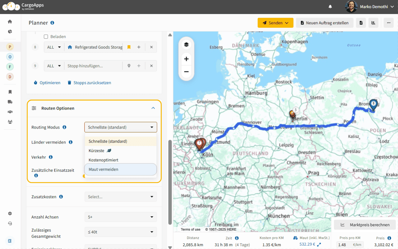 Mautvermeidungsmodus-Impargo-TMS