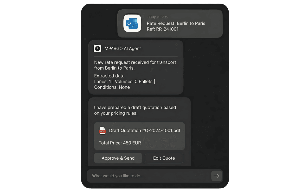 Rate management from request to prepared quote