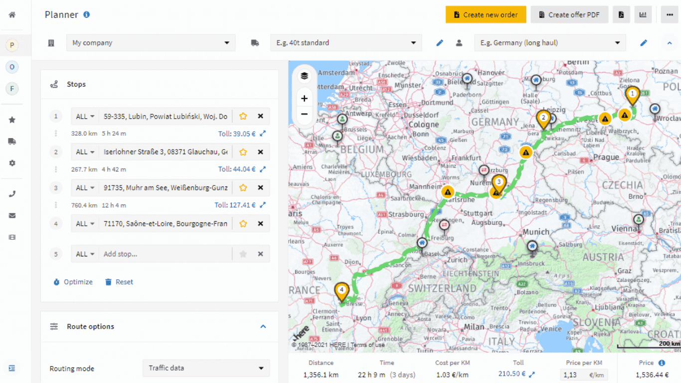 Truck Routes Map Best ROUTE For Your TRUCK—Webfleet Solutions GB